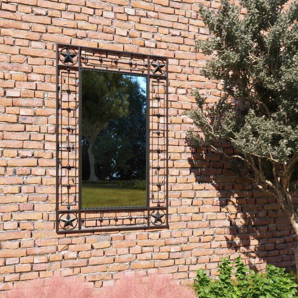 vidaXL Espejo de pared de jardín rectangular 50x80 cm negro
