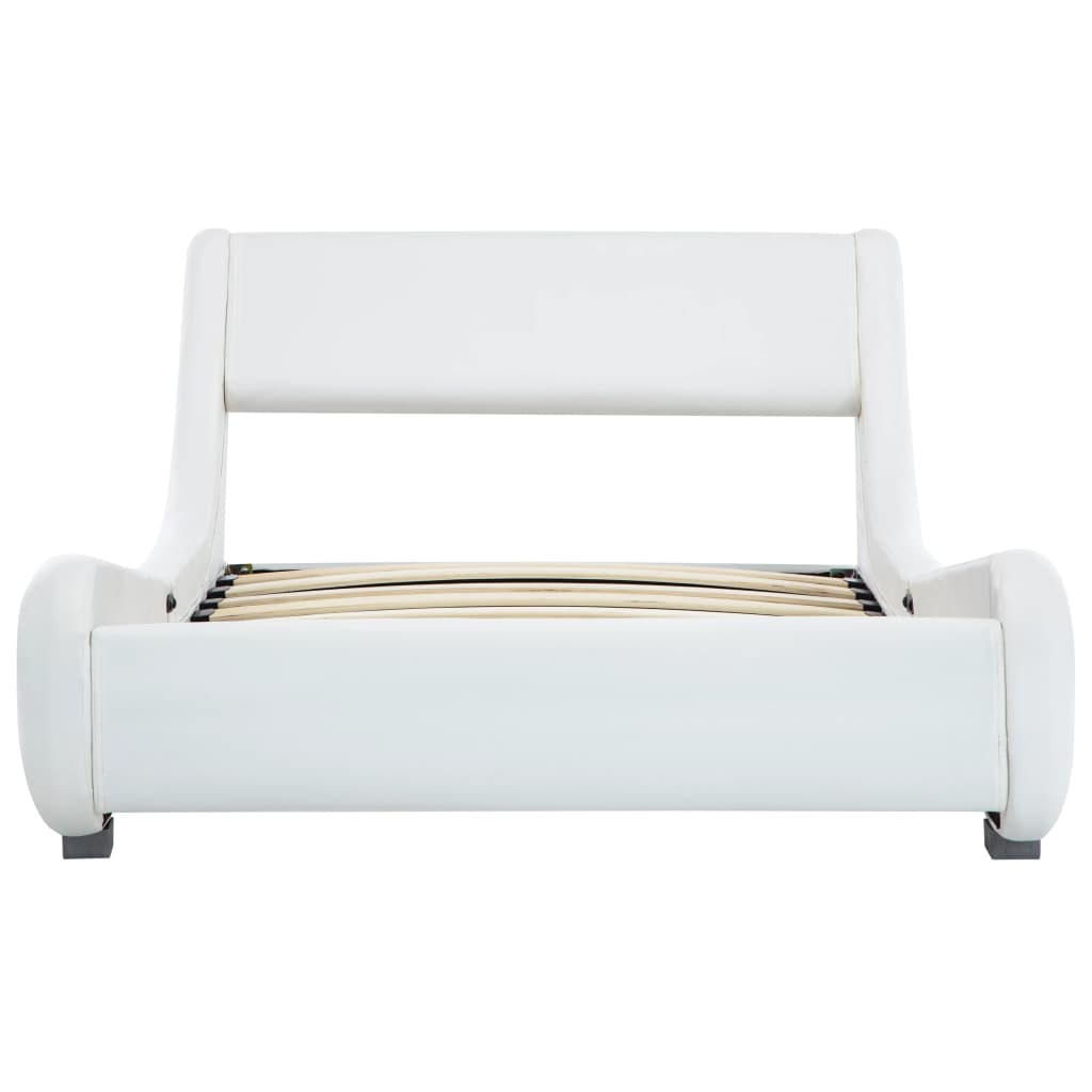 vidaXL Estructura de cama de cuero sintético blanco 100x200 cm