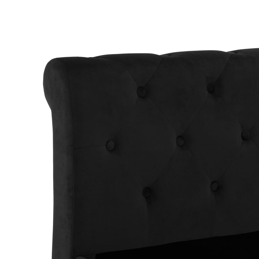 vidaXL Estructura de cama de terciopelo negro 100x200 cm