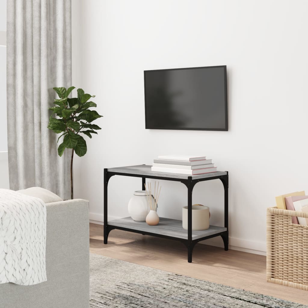 vidaXL Mueble para TV contrachapada y acero gris Sonoma 60x33x41 cm