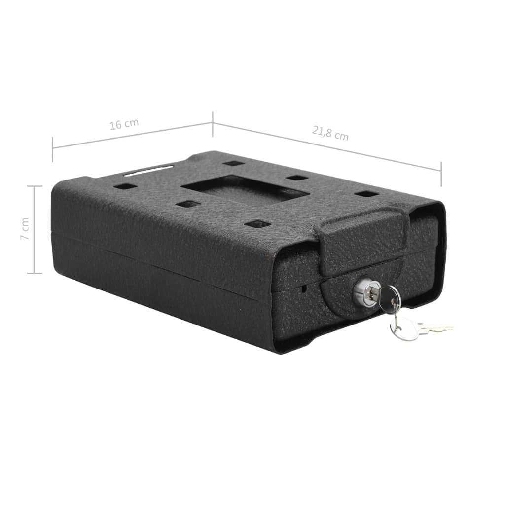 vidaXL Caja fuerte para coche de acero negro 21,8x16x7 cm