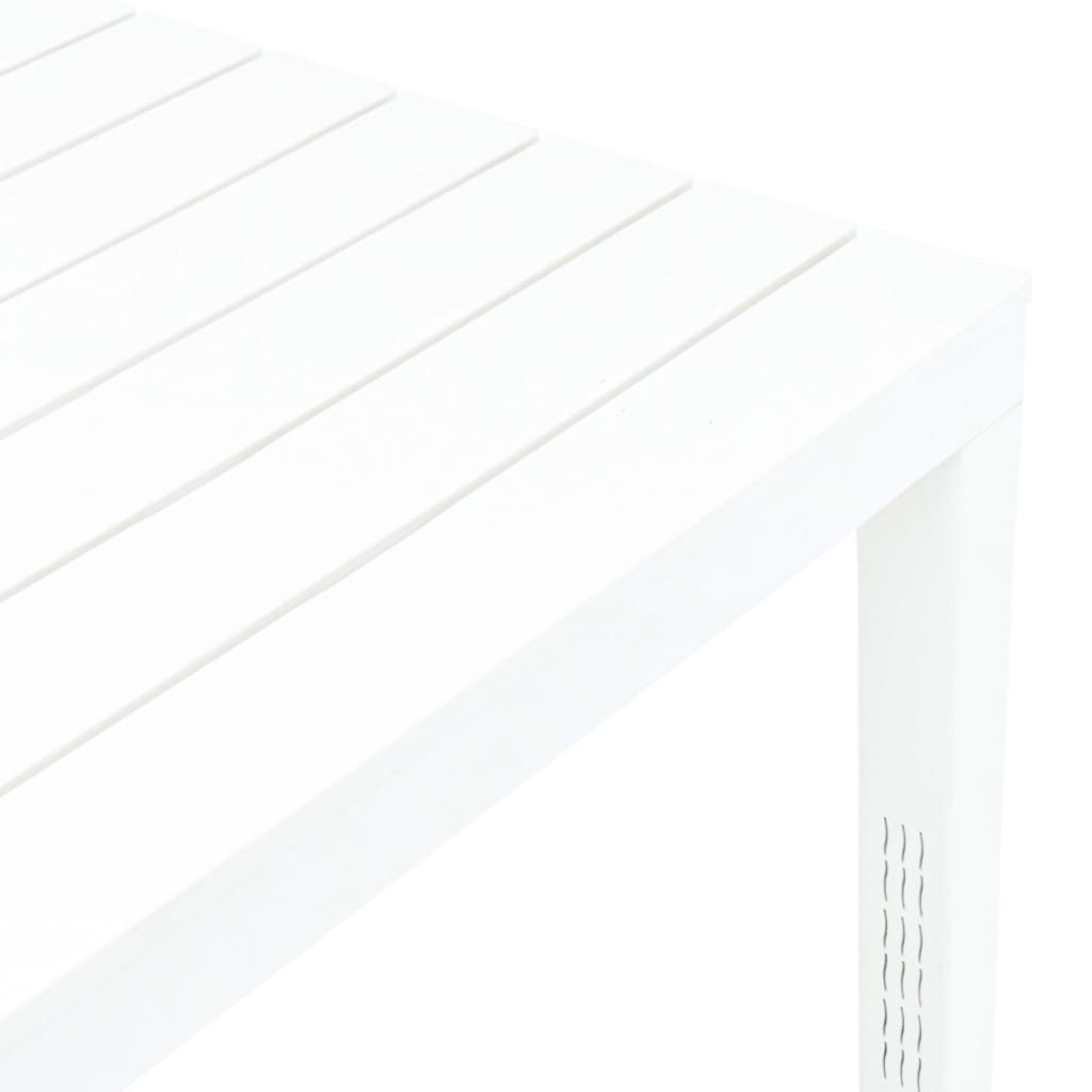 vidaXL Mesa de jardín de plástico blanco 78x78x72 cm