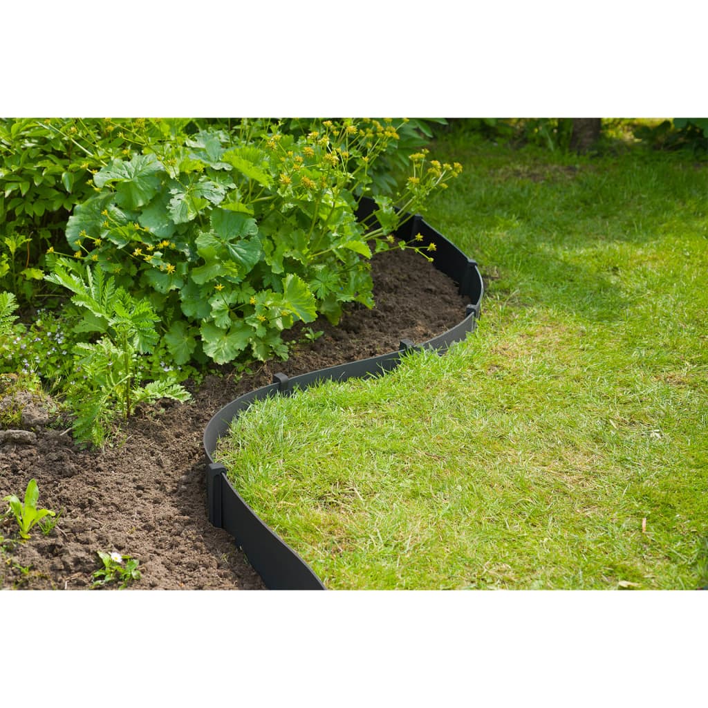 Nature Set de borde para jardín con picas negro 7,5 cm x 10 m
