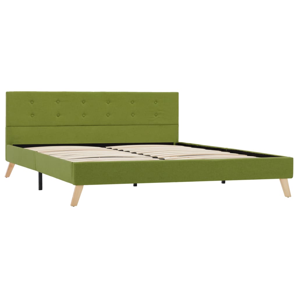 vidaXL Estructura de cama de tela verde 160x200 cm