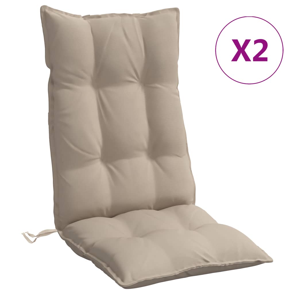 vidaXL Cojines de silla con respaldo alto 2 uds tela Oxford gris taupe