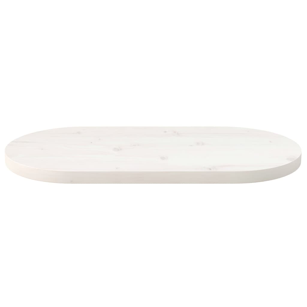 vidaXL Tablero de mesa ovalado madera maciza pino blanco 60x30x2,5 cm