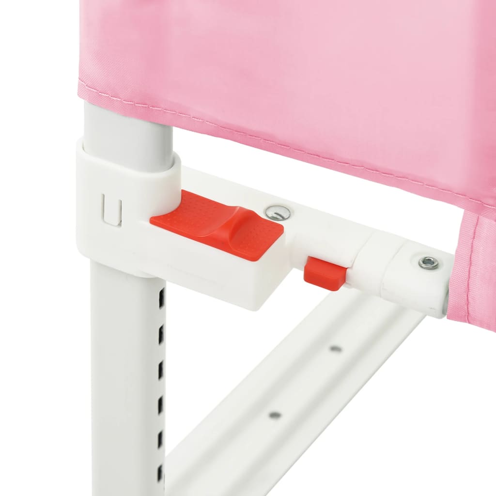 vidaXL Barandilla de seguridad cama de niño rosa tela 200x25 cm