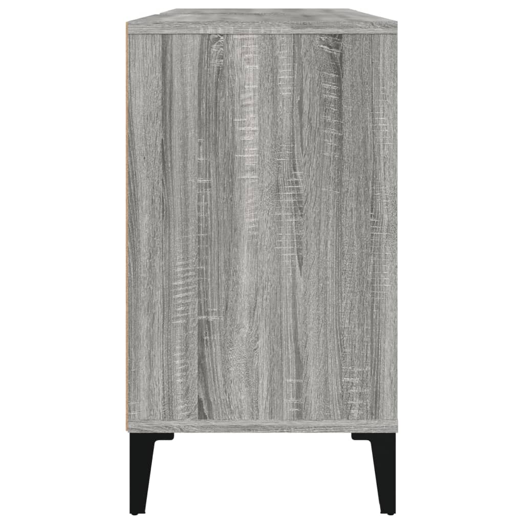 vidaXL Armario de lavabo madera contrachapada gris Sonoma 80x33x60 cm