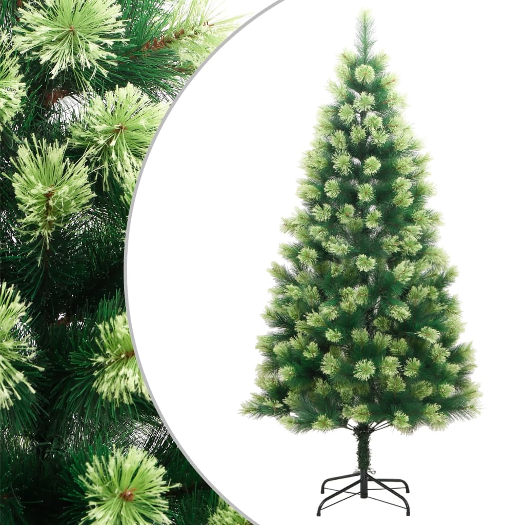 vidaXL Árbol de Navidad artificial con bisagras y soporte 180 cm