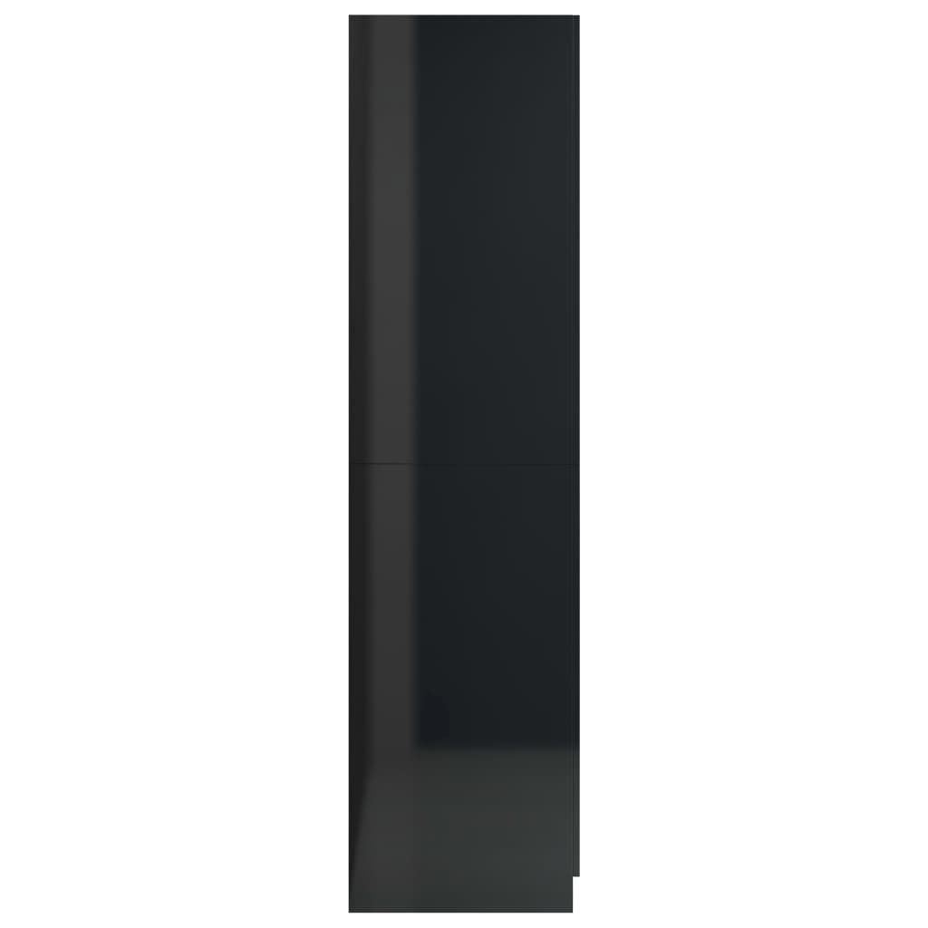 vidaXL Armario de madera contrachapada negro brillo 80x52x180 cm