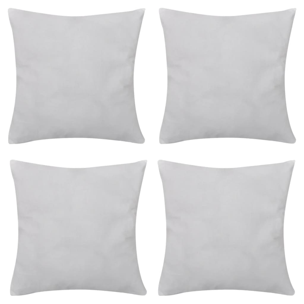 4 fundas blancas para cojines de algodón, 50 x 50 cm