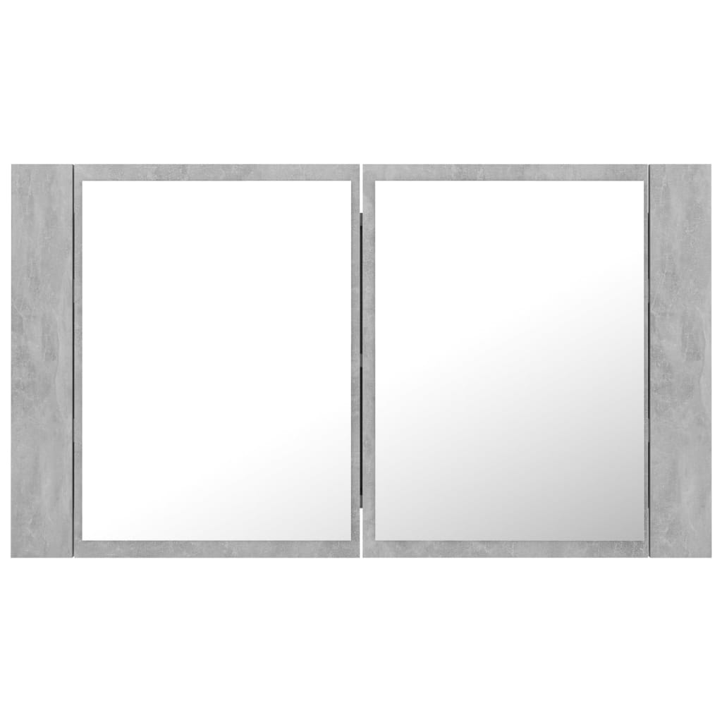 Maison Exclusive Armario espejo baño luz LED acrílico gris hormigón  60x12x45 cm