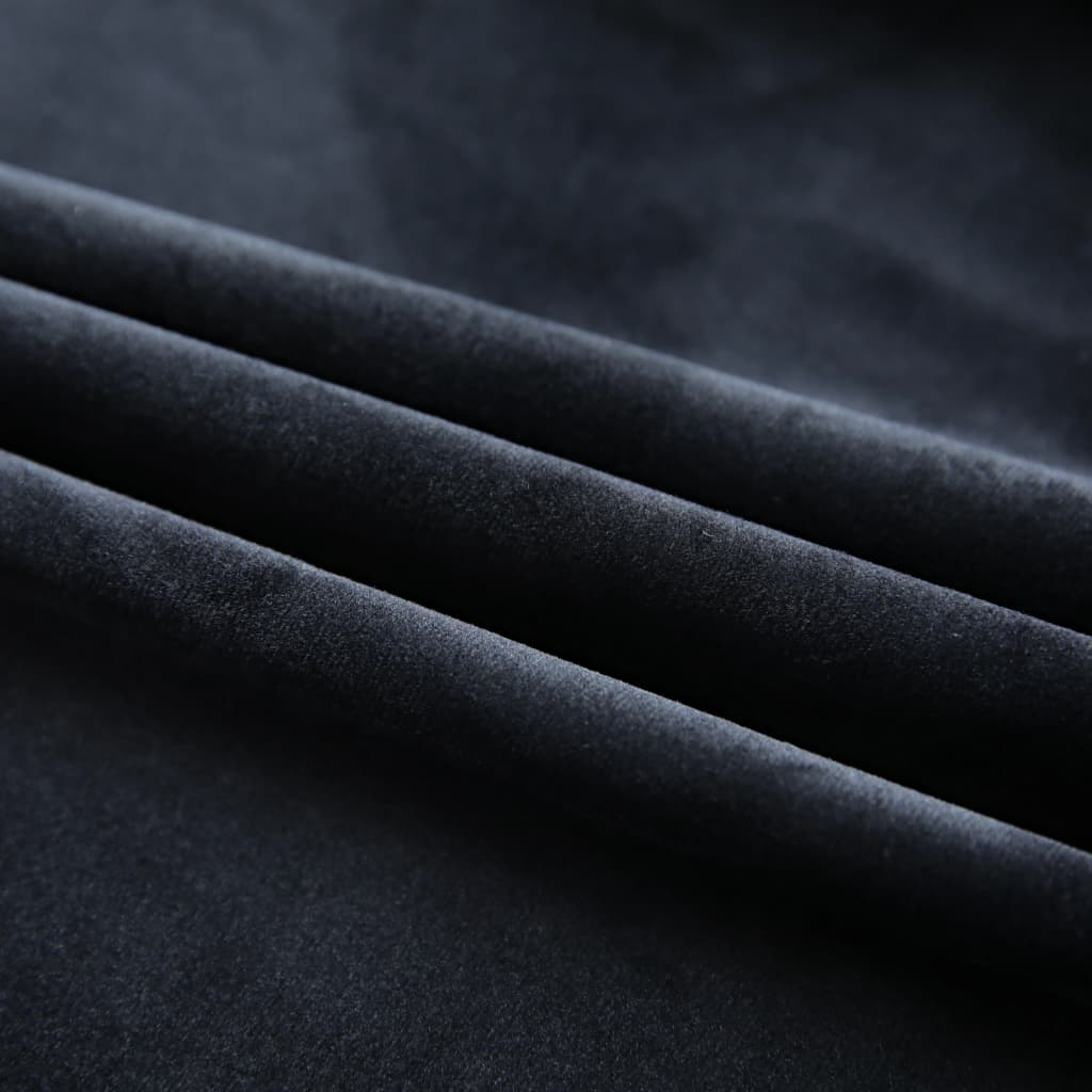vidaXL Cortina opaca con ganchos terciopelo negro 290x245 cm