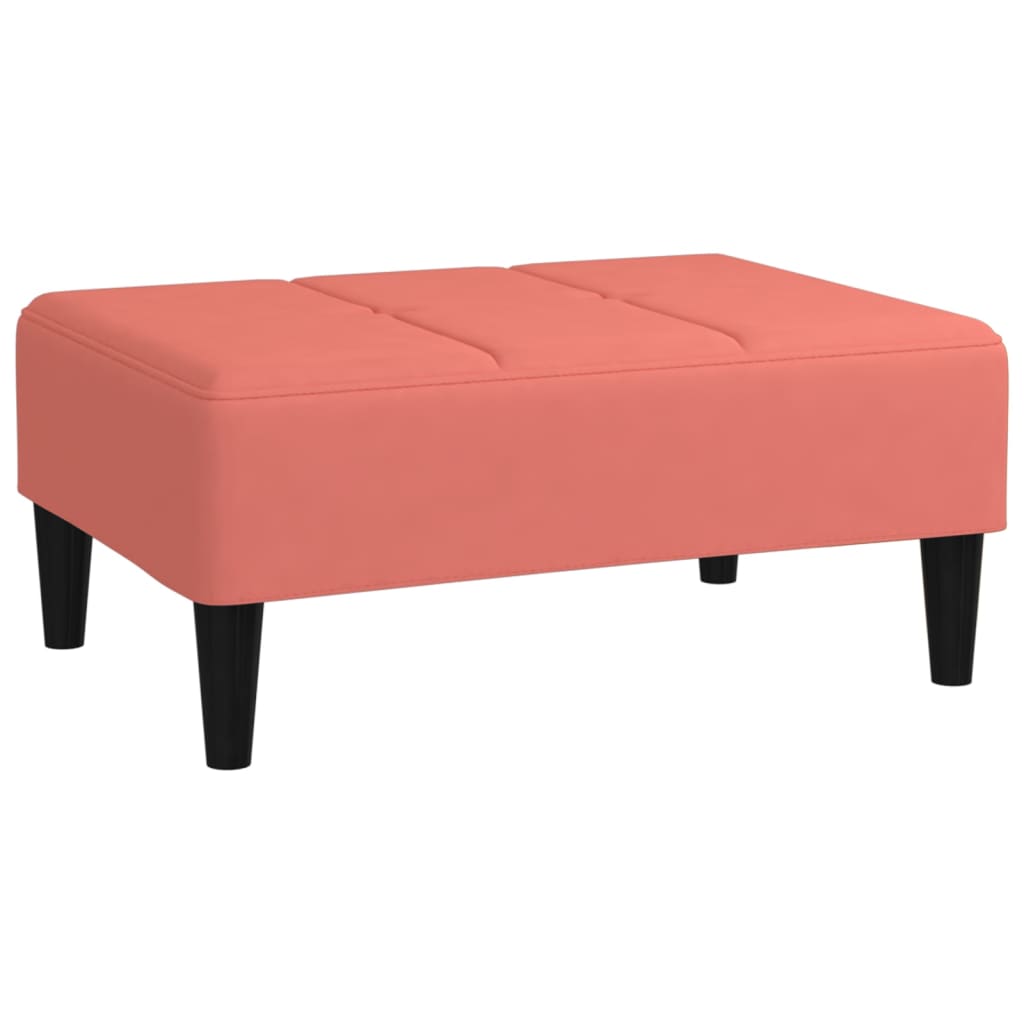 vidaXL Sofá cama de 2 plazas 2 cojines y reposapiés terciopelo rosa