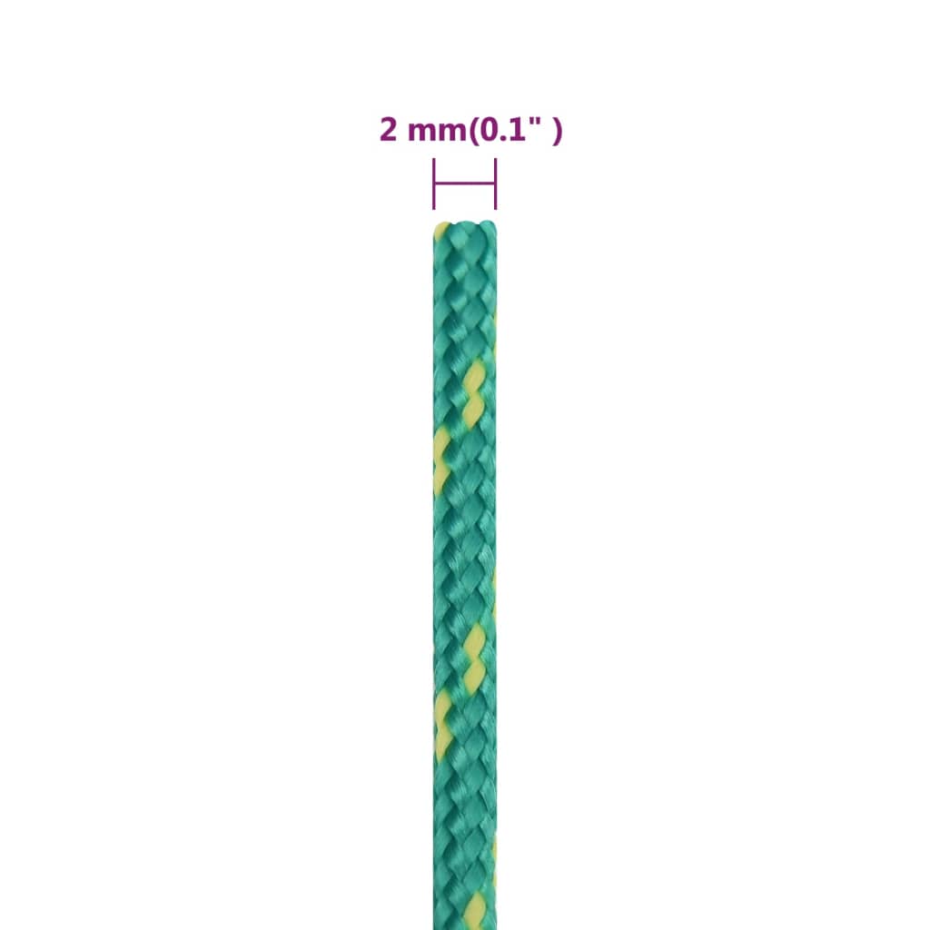 vidaXL Cuerda de barco polipropileno verde 2 mm 25 m