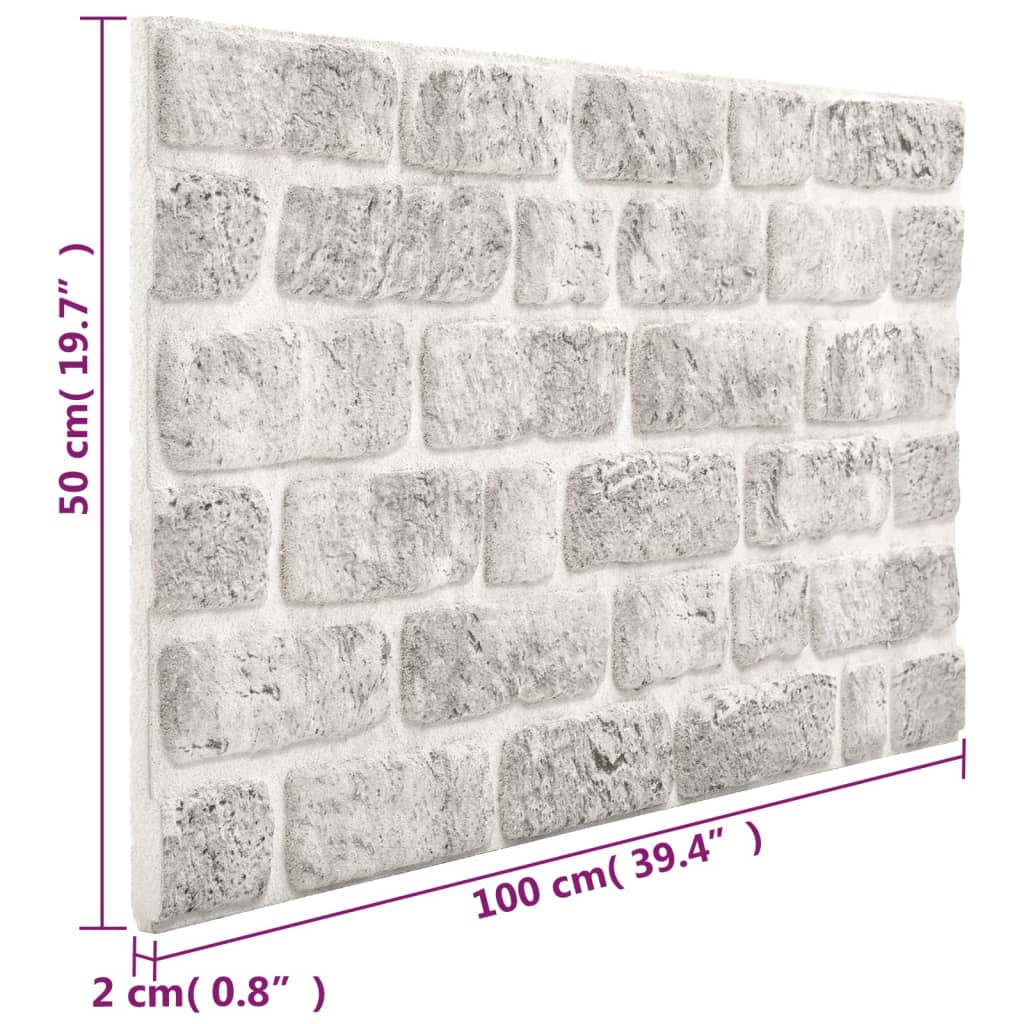 vidaXL Paneles de pared 3D 10 uds EPS diseño de ladrillo gris claro