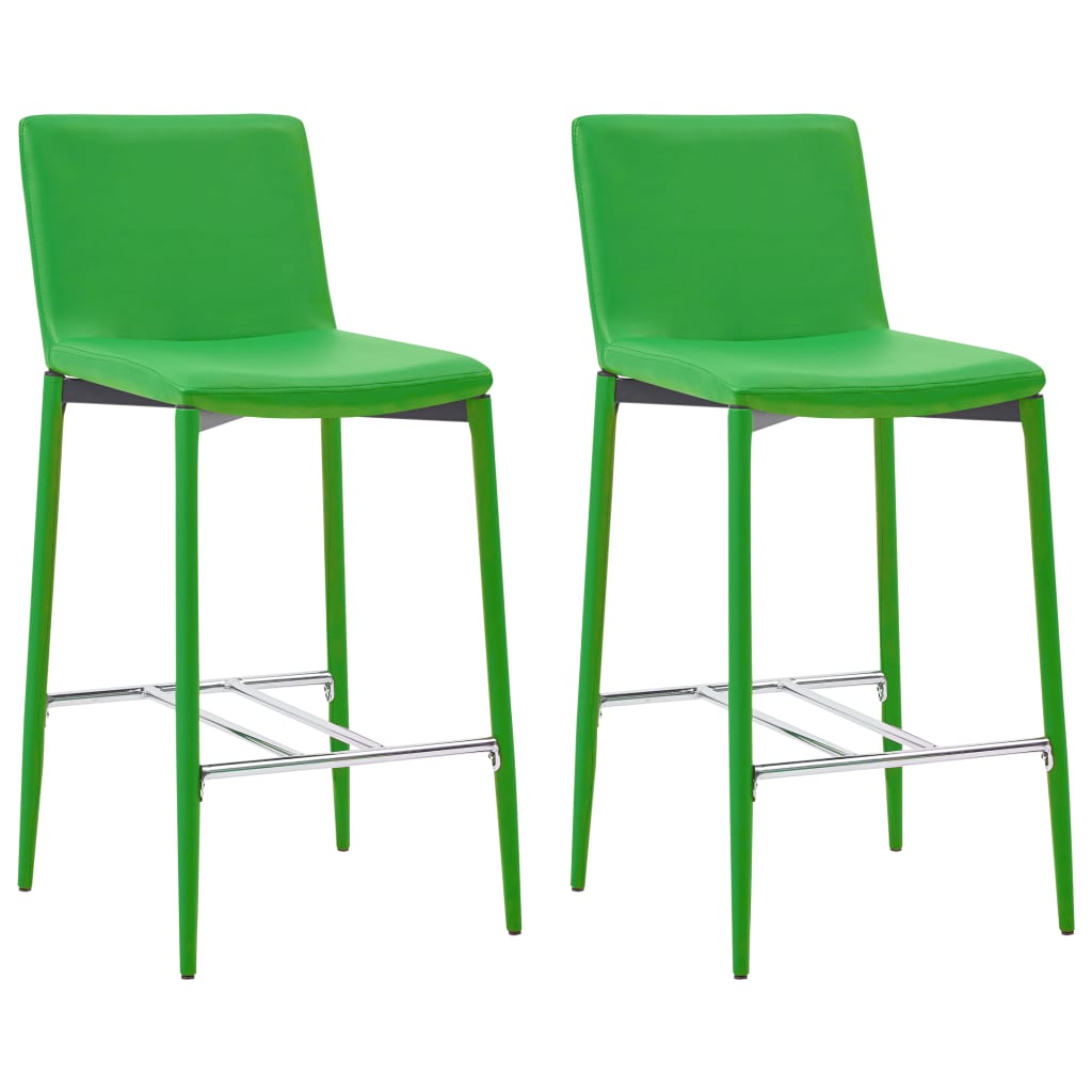 vidaXL Set mesa alta y taburetes de bar 3 piezas cuero sintético verde
