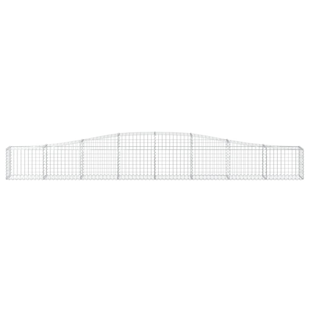 vidaXL Cesta de gaviones forma arco hierro galvanizado 400x30x40/60 cm