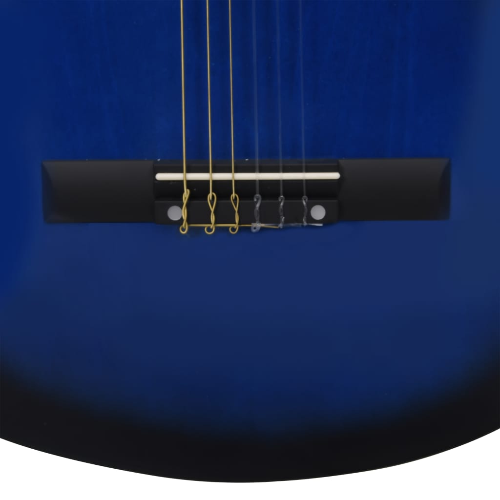 vidaXL Guitarra clásica para principiantes y niños azul 3/4 36"