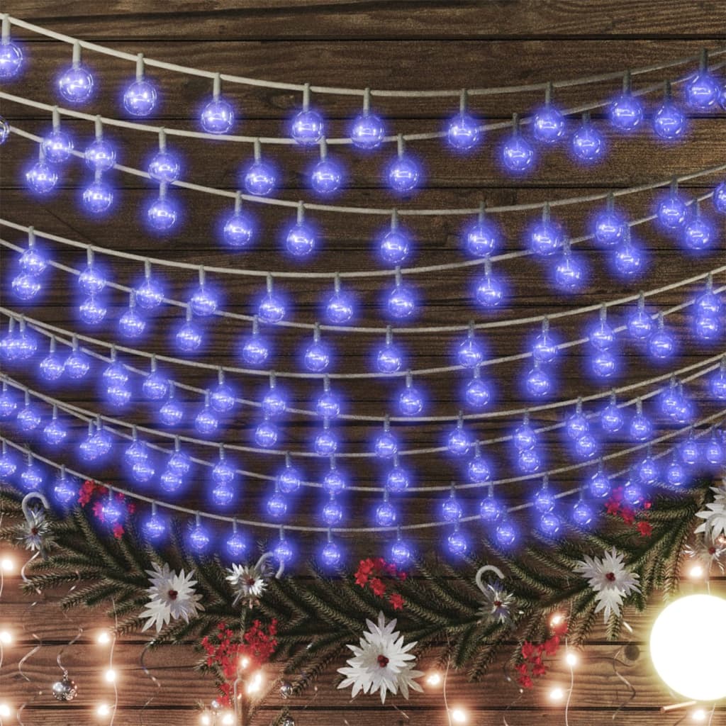 vidaXL Guirnalda de luces globos 8 funciones 20 m 200 LEDs azul