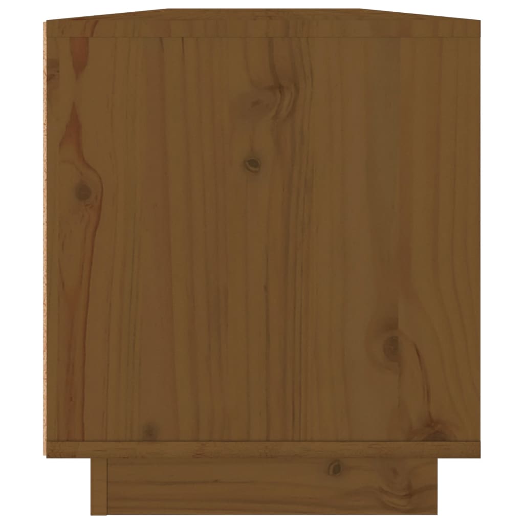 vidaXL Mueble de TV madera maciza de pino marrón miel 110x34x40 cm