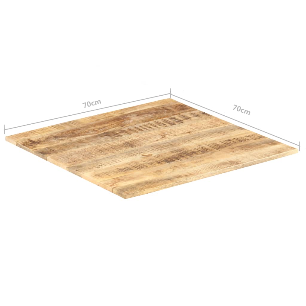 vidaXL Superficie de mesa madera maciza de mango 15-16 mm 70x70 cm