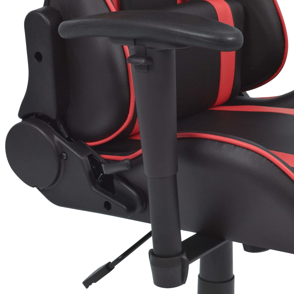 vidaXL Silla de oficina racing reclinable con reposapiés rojo