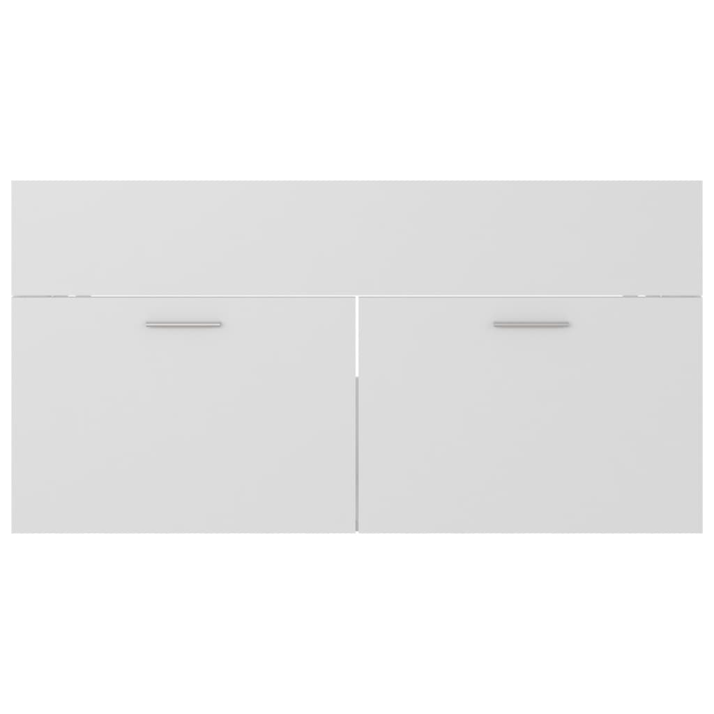 vidaXL Armario para lavabo madera contrachapada blanco 90x38,5x46 cm