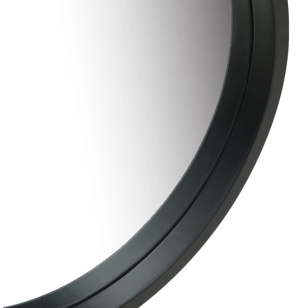 vidaXL Espejo de pared con correa negro 50 cm