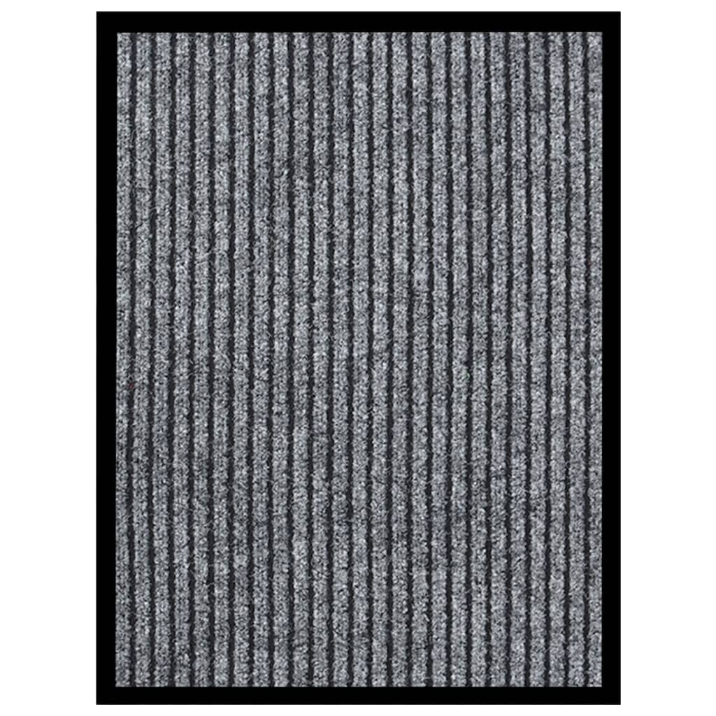 vidaXL Felpudo de rayas gris 40x60 cm