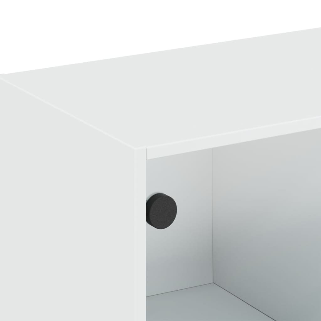 vidaXL Mueble de pared con puertas de vidrio blanco 102x37x35 cm
