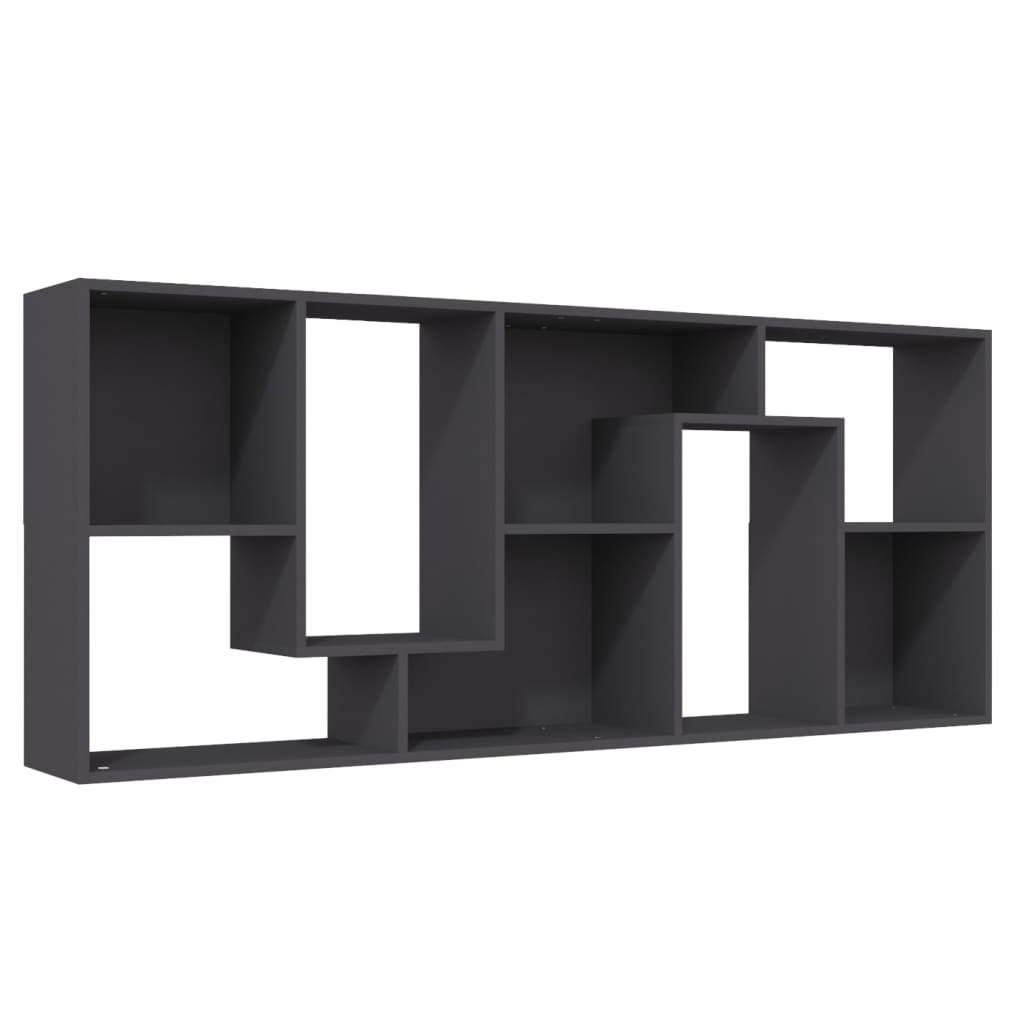 vidaXL Estantería librería madera contrachapada gris 67x24x161 cm