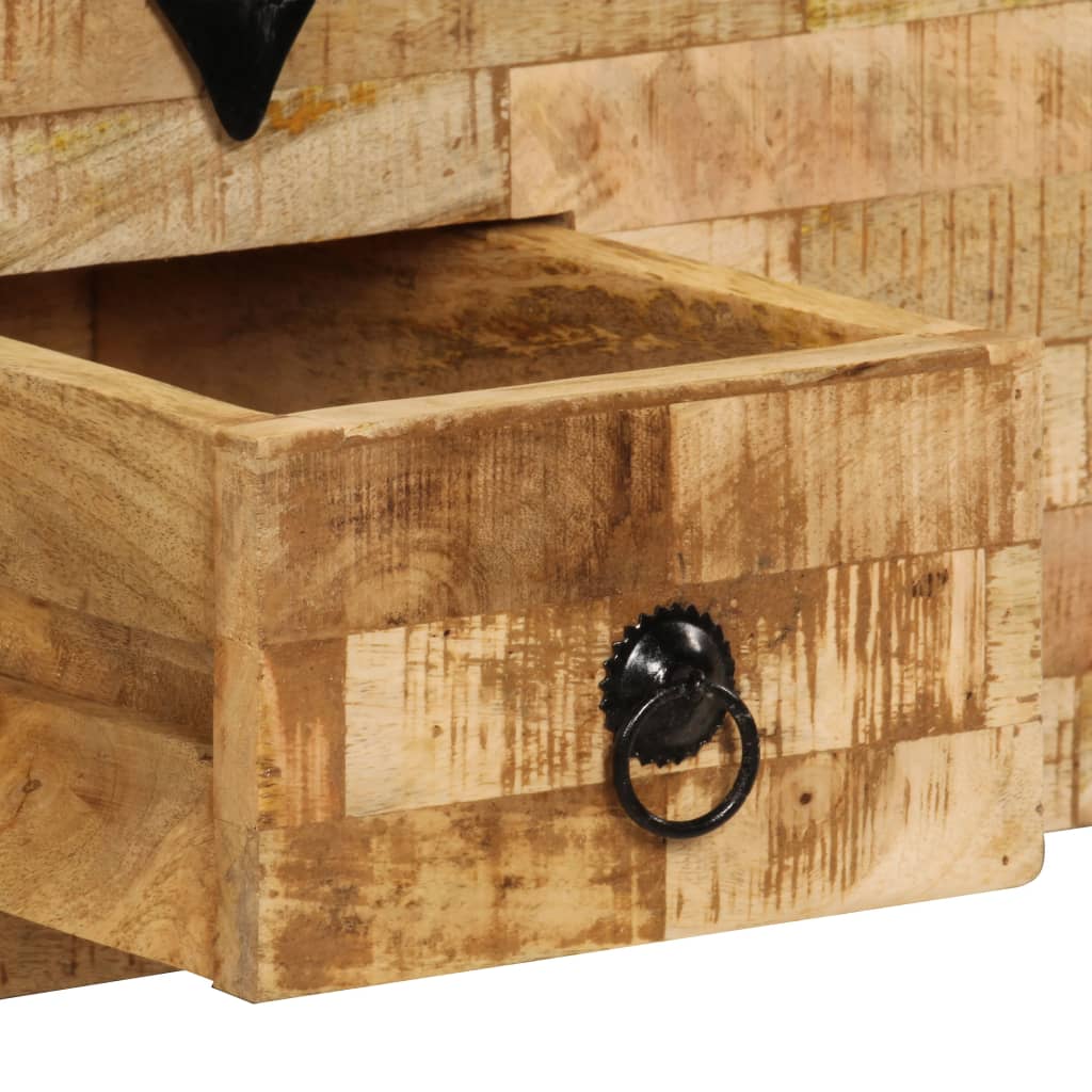 vidaXL Mesa de centro de madera de mango maciza 80x40x35 cm