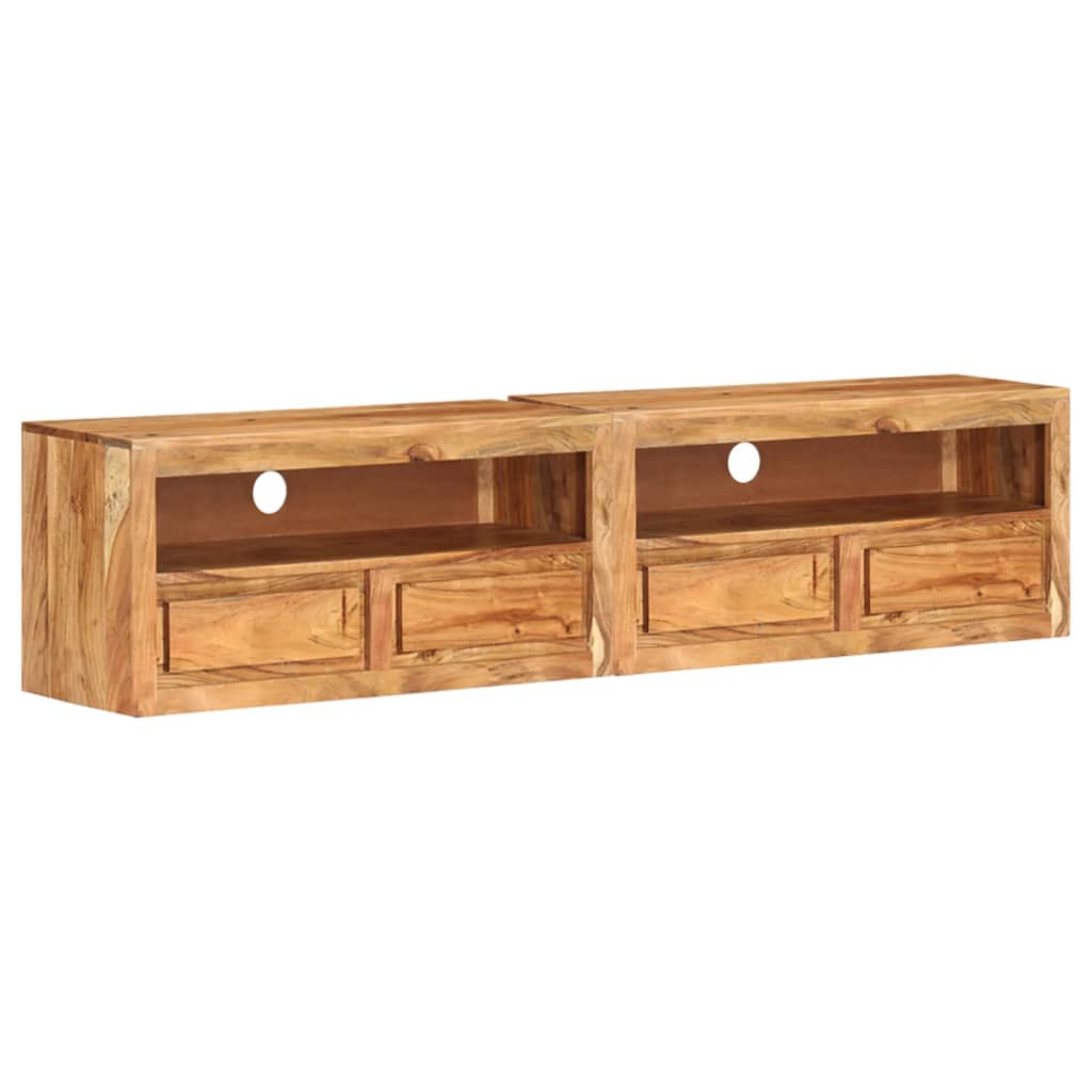 vidaXL Muebles para TV 2 uds madera maciza de acacia 88x30x40 cm
