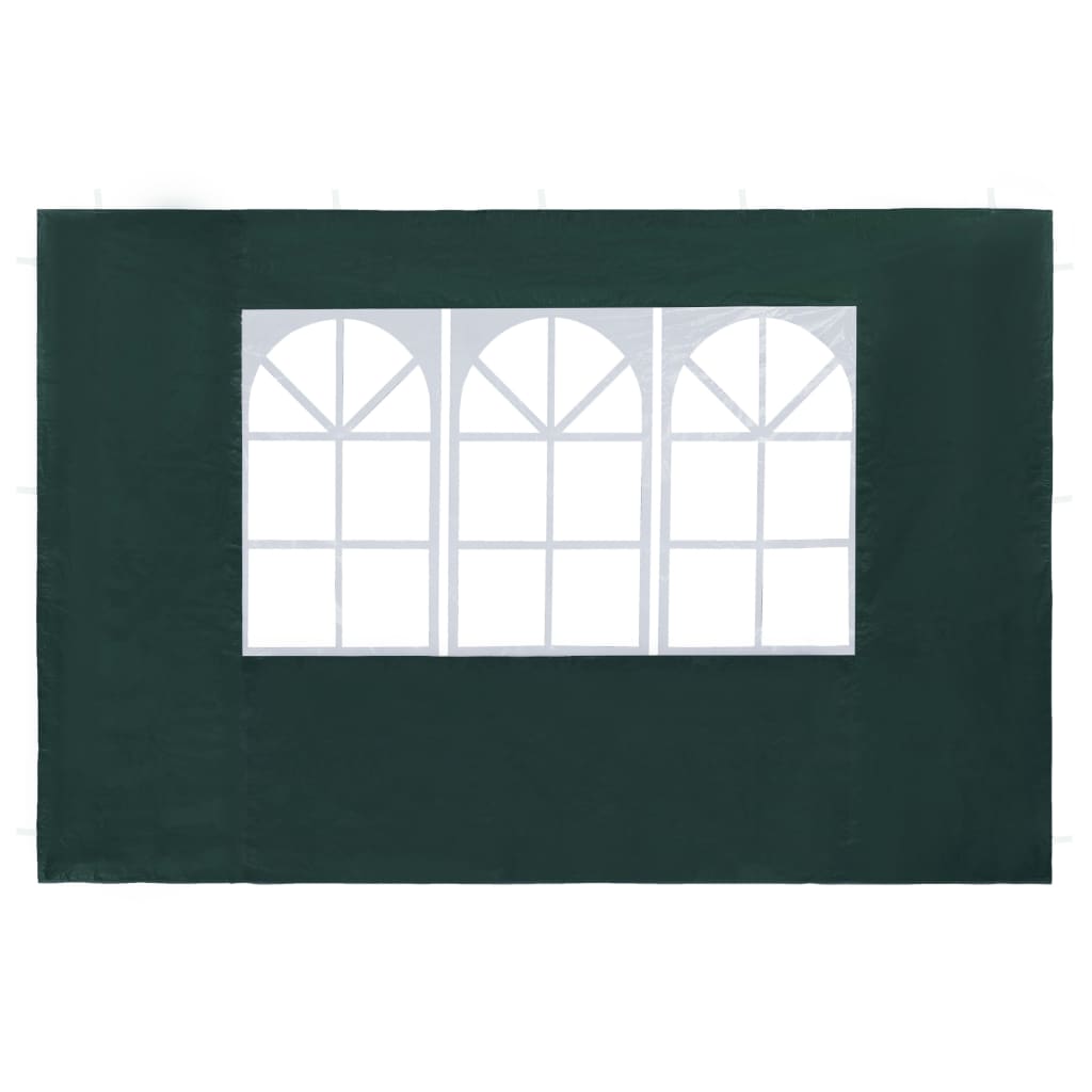 vidaXL Paredes laterales de carpa de fiesta con ventana 2 uds PE verde