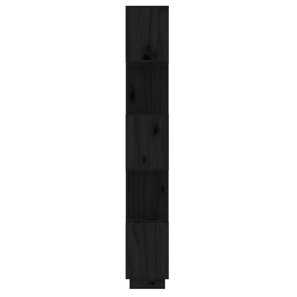 vidaXL Estantería/divisor de espacios madera pino negro 51x25x163,5 cm