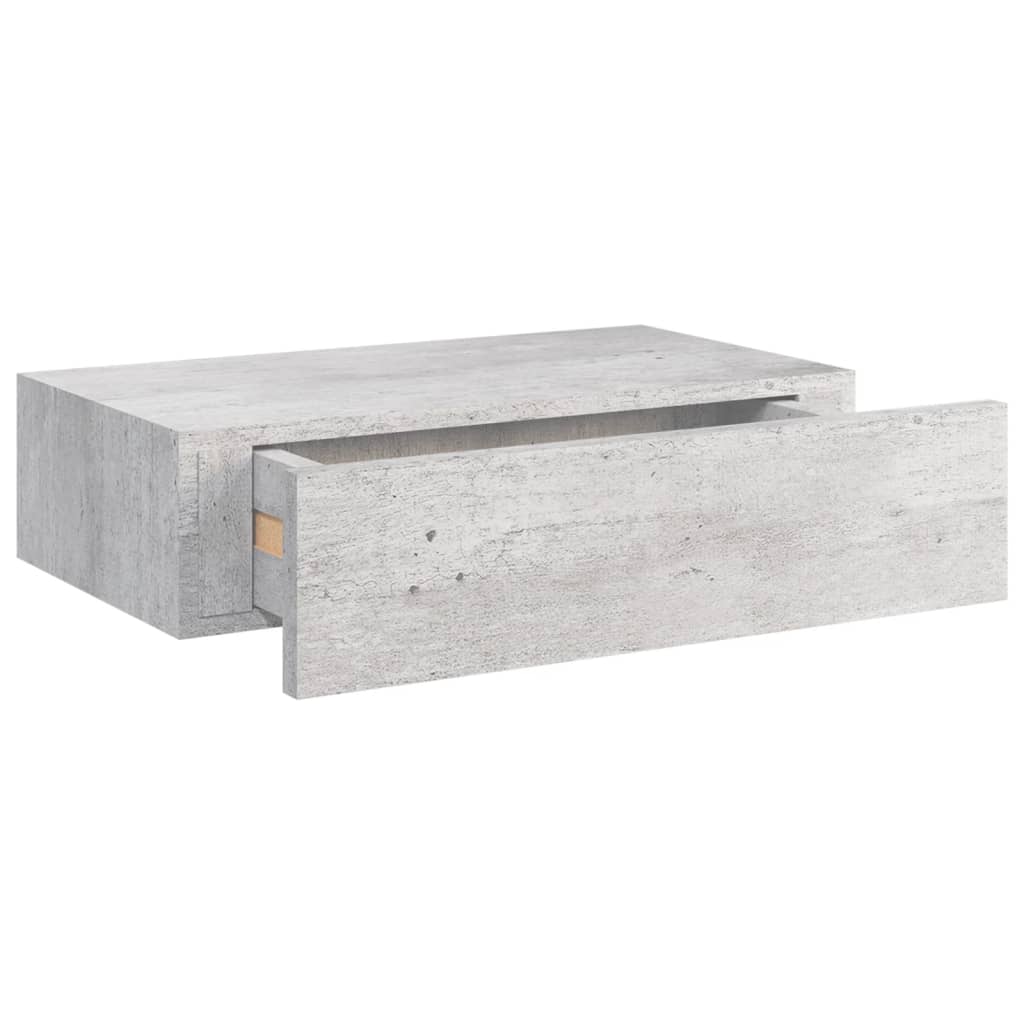 vidaXL Estantes con cajón 2 uds gris hormigón MDF 40x23,5x10 cm