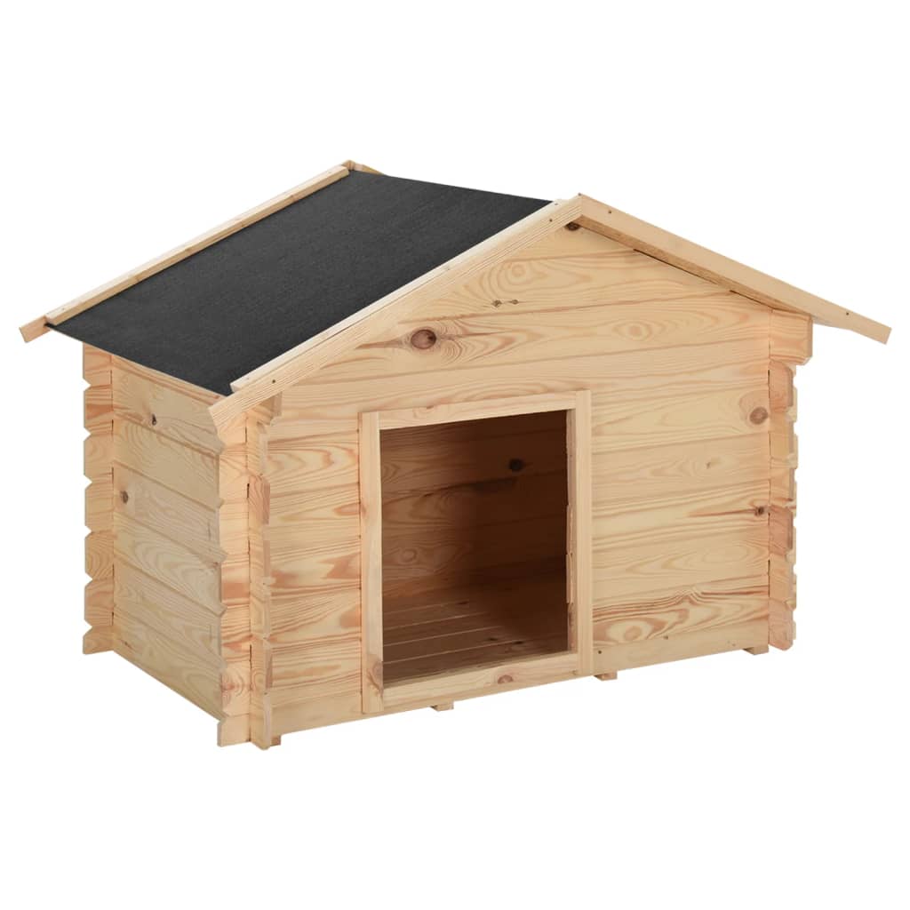 vidaXL Caseta para perros madera maciza de pino 120x70x100,6 cm 14 mm