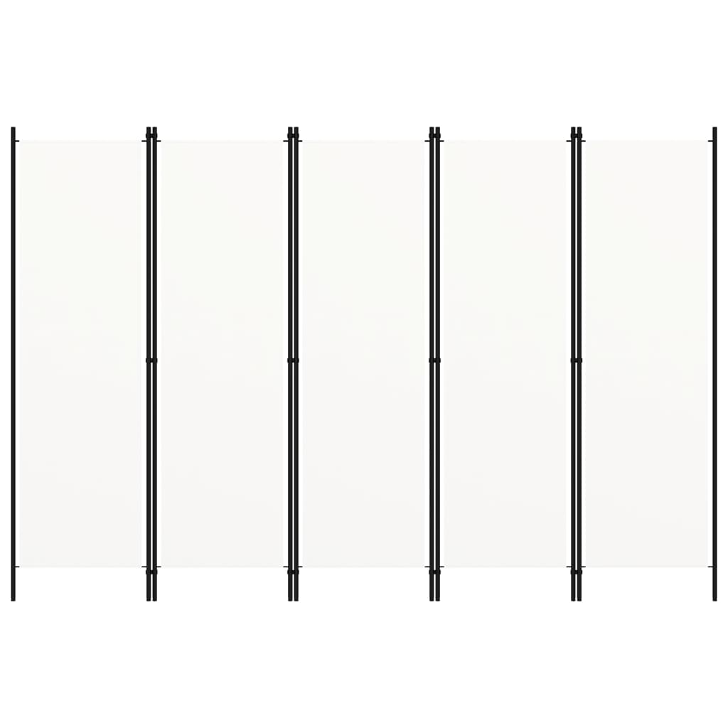 vidaXL Biombo divisor de 5 paneles blanco 250x180 cm