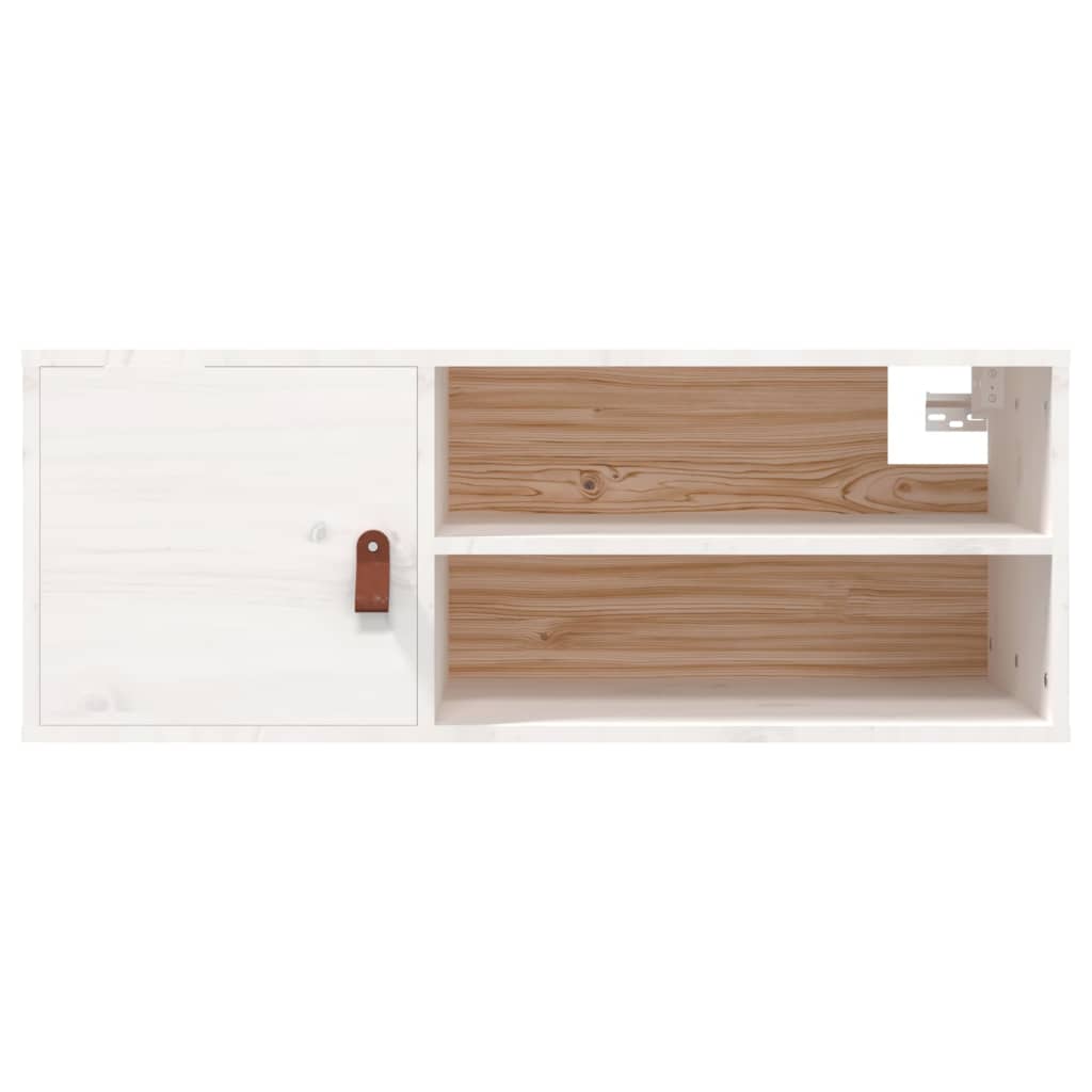 vidaXL Armarios de pared 2 uds madera maciza pino blanco 80x30x30 cm