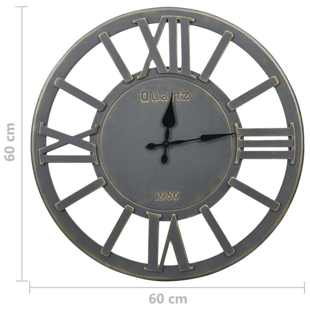 vidaXL Reloj de pared de MDF gris 60 cm