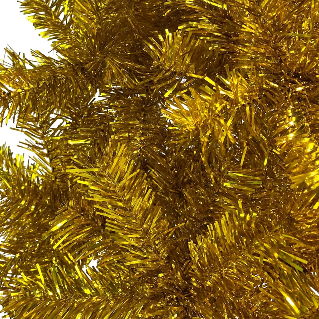 vidaXL Árbol de Navidad delgado con luces dorado 150 cm