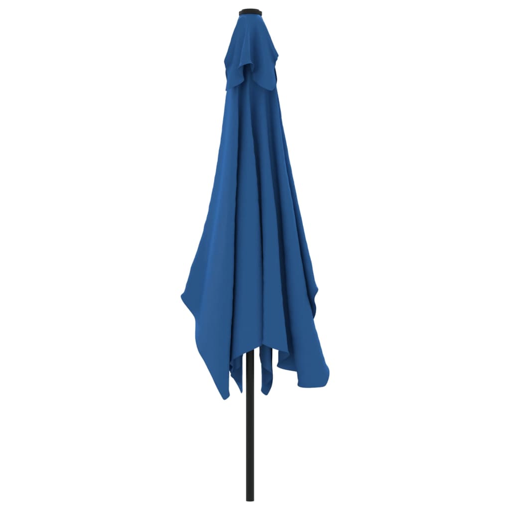 vidaXL Sombrilla de jardín con palo de metal azul celeste 300x200 cm