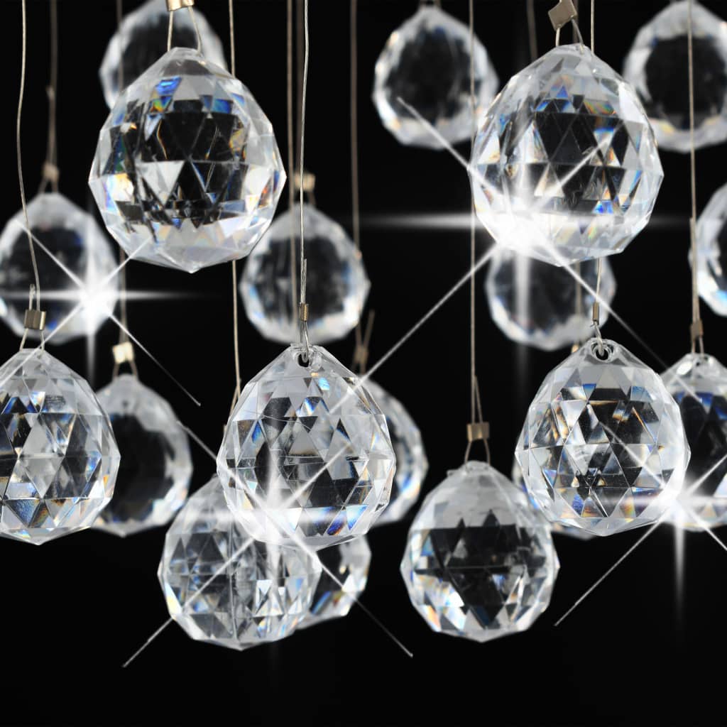 vidaXL Lámpara de techo con cristales plateado esférica 3 bombillas G9