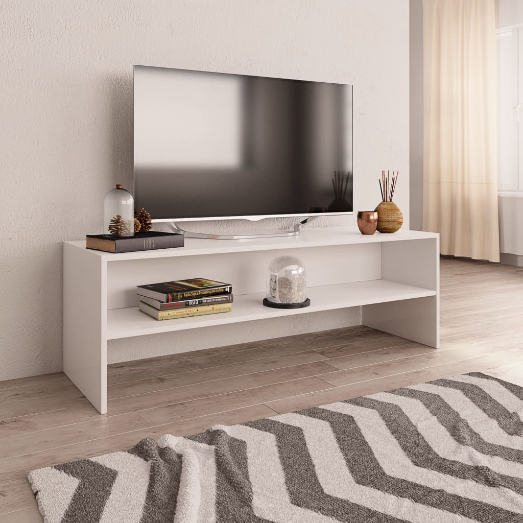 vidaXL Mueble para TV madera contrachapada blanco 120x40x40 cm