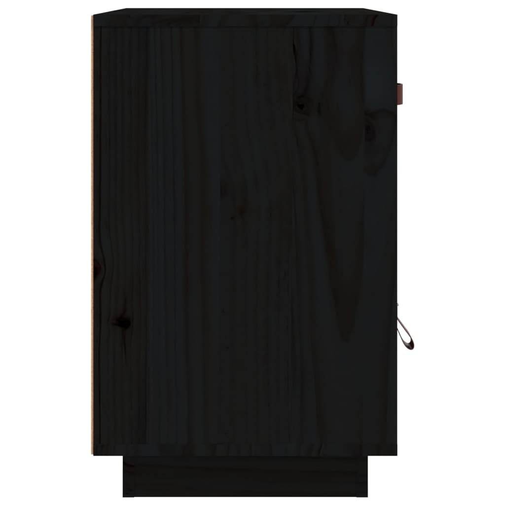 vidaXL VX349914 Mesita de noche madera maciza pino reciclada negra 40x30x55  cm - VX349914 - Epto