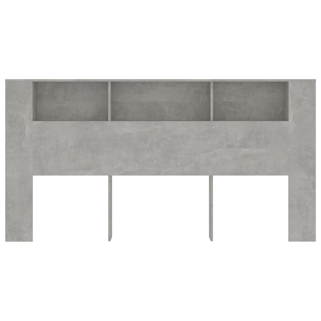 vidaXL Mueble cabecero gris hormigón 200x18,5x104,5 cm