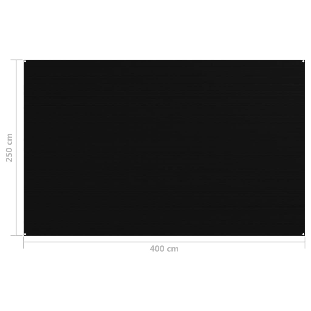 vidaXL Alfombra de tienda de campaña 250x400 cm negro