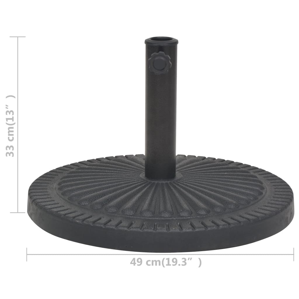 vidaXL Base de sombrilla de resina redonda negro 14 kg