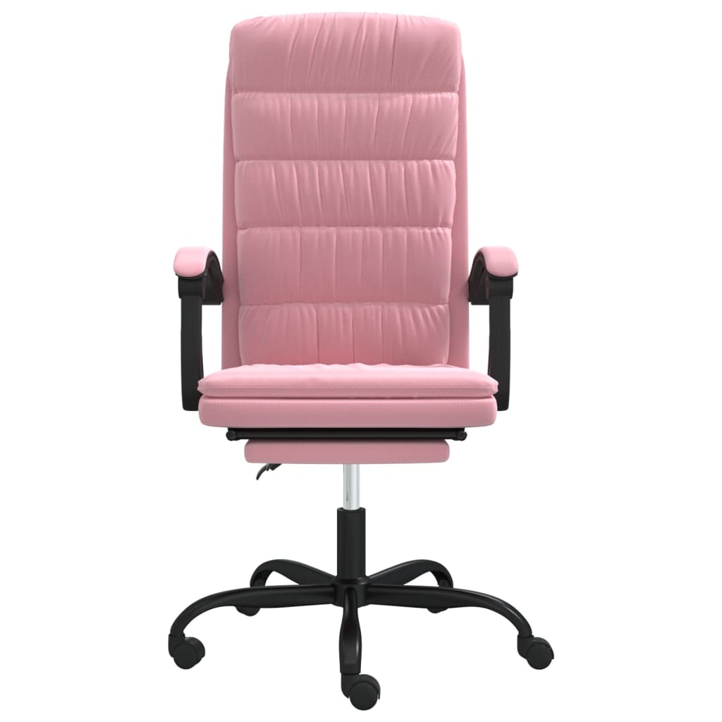 vidaXL Silla de oficina reclinable terciopelo rosa